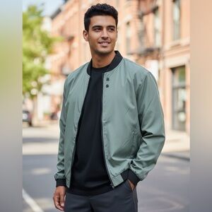 Unisex Green Sporty Bomber Jacket NEW!